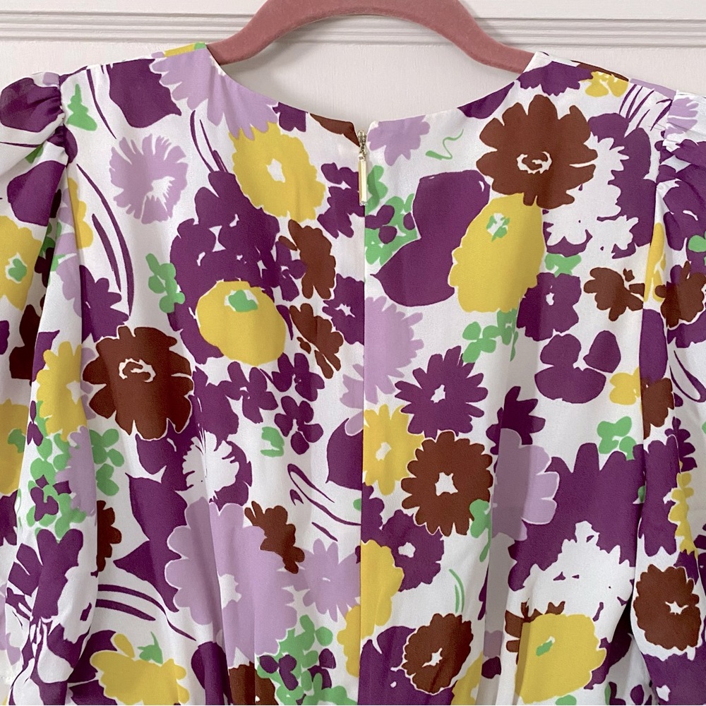 Kate Spade Floral Plissé A-Line Swing Dress - Picture 3 of 5